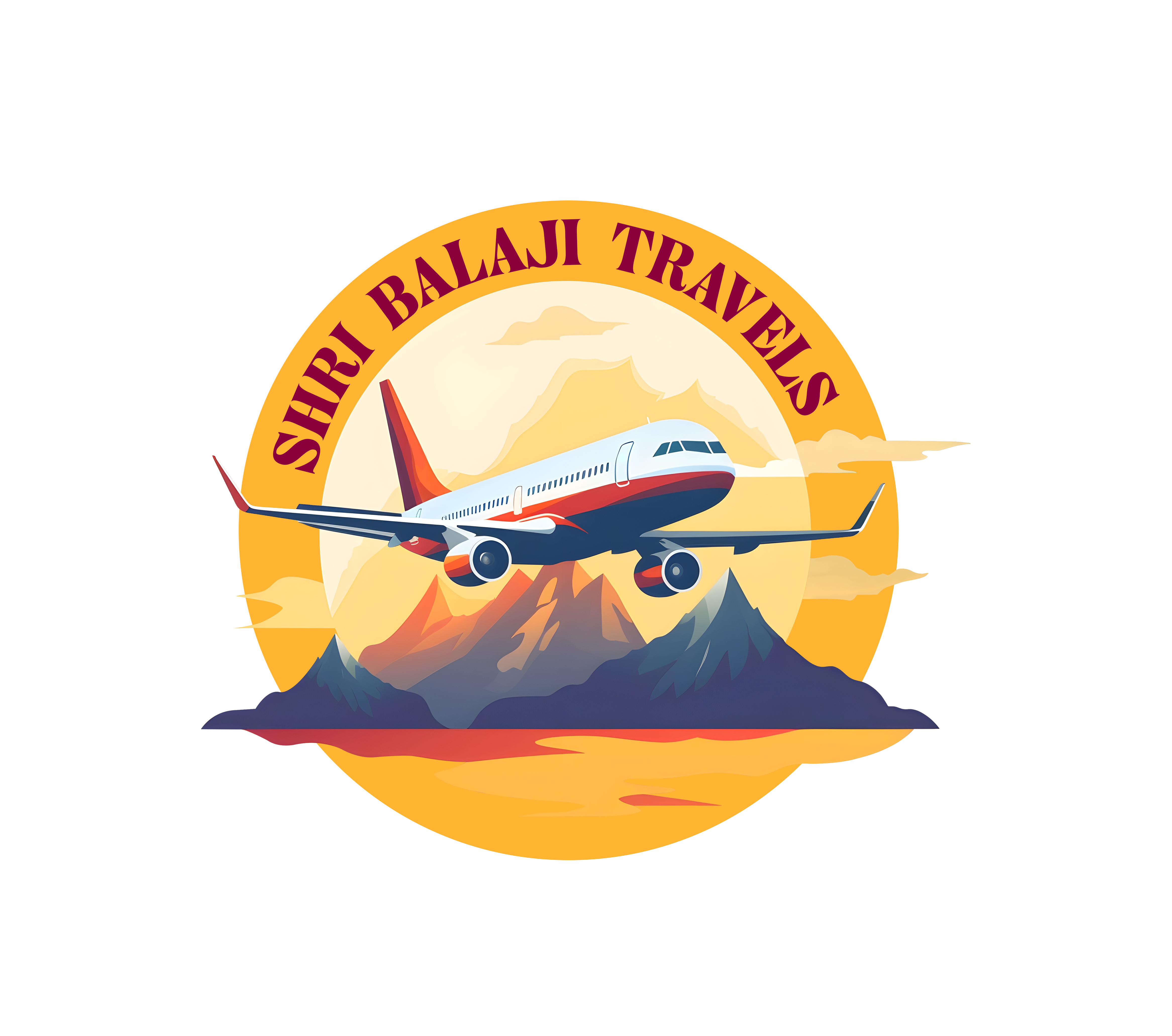 The official logo of Shri Balaji Travels, B.T. Kawade Road, Ghorpuri Gaon, Pune, Maharashtra, India